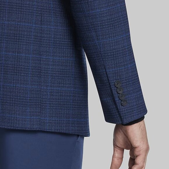 Jos A. Banks Traveler Performance Tailored Plaid Sportcoat Blazer sport coat 48R - Picture 4 of 5